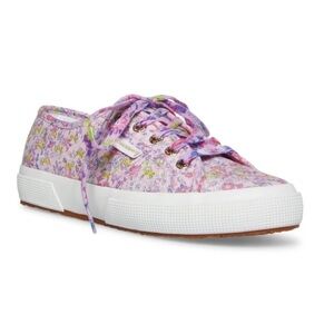 Superga X Love Shack Fancy Misty Lilac Floral Purple Platform Sneakers Lace Up